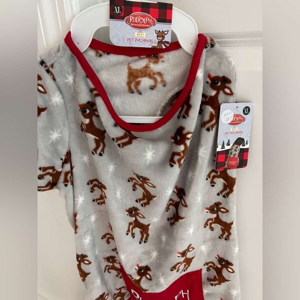 Rudolph the Red-Nosed Reindeer Pajama Dog Onesie - Picture 2 of 3